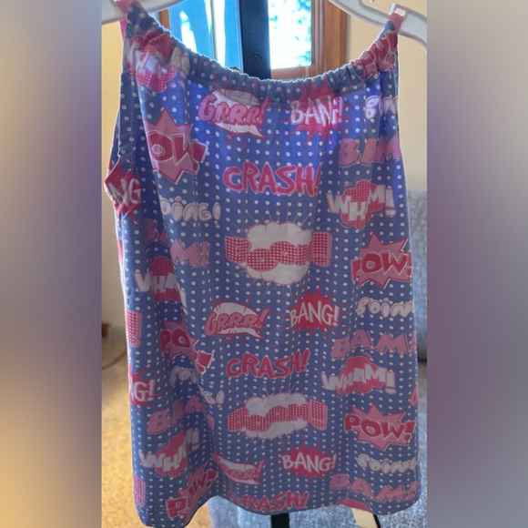 NWT Kickee Pants Gathered Cami & Shorts Set in Forget Me Not Comic Onomatopoeia - Picture 5 of 10